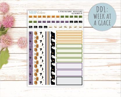 OCTOBER Daily Duo Sticker Kit for 7x9 Erin Condren Planners. "Hello Halloween" || ECDD