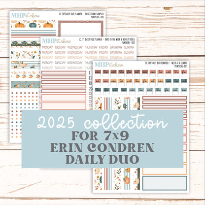 OCTOBER Daily Duo Sticker Kit for 7x9 Erin Condren Planners. "Pumpkins" || ECDD