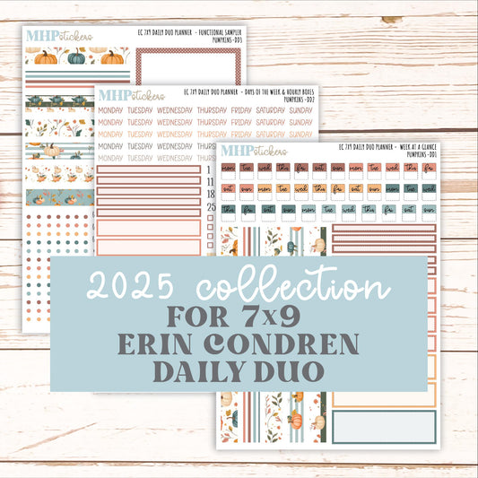 OCTOBER Daily Duo Sticker Kit for 7x9 Erin Condren Planners. "Pumpkins" || ECDD