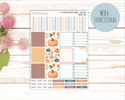 OCTOBER Weekly Horizontal Planning Kit for 7x9 Erin Condren Planners. "Pumpkins" || ECWH