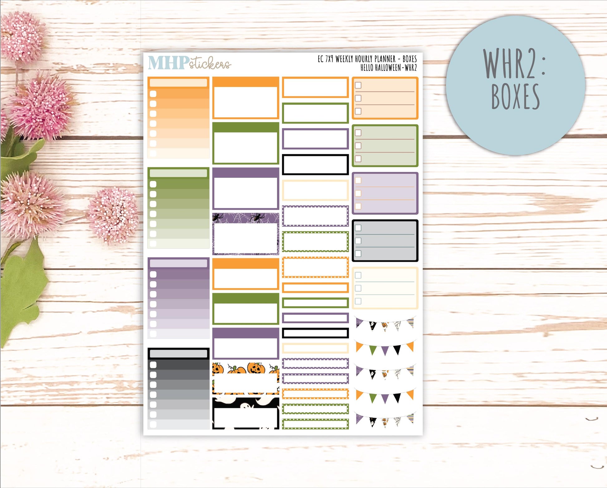 OCTOBER Weekly Hourly Planning Kits for 7x9 Erin Condren Planners. "Hello Halloween" || ECWHR