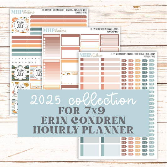 OCTOBER Weekly Hourly Planning Kits for 7x9 Erin Condren Planners. "Pumpkins" || ECWHR