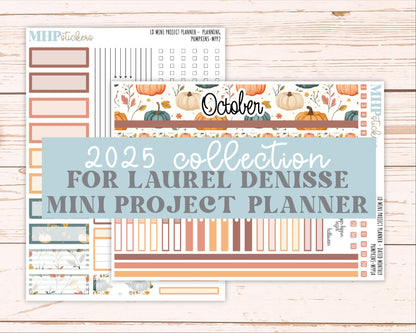 OCTOBER 2025 Stickers for LD Mini 4-Column Planner (Formerly Mini Project Planner) "Pumpkins" || MPP