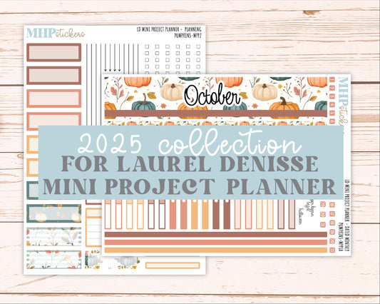 OCTOBER 2025 Stickers for LD Mini 4-Column Planner (Formerly Mini Project Planner) "Pumpkins" || MPP