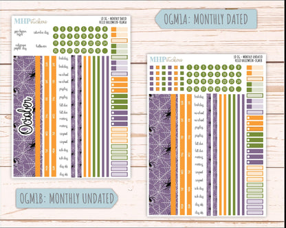 OCTOBER 2025 Stickers for Original Size Horizontal & Vertical Laurel Denise Planners. "Hello Halloween" || OG