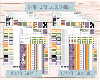 OCTOBER 2025 Stickers for Original Size Horizontal & Vertical Laurel Denise Planners. "Hello Halloween" || OG