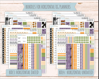 OCTOBER 2025 Stickers for Original Size Horizontal & Vertical Laurel Denise Planners. "Hello Halloween" || OG