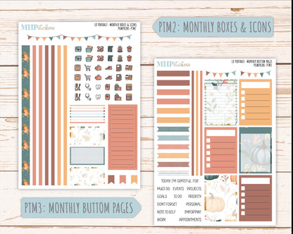 OCTOBER 2025 Stickers for Laurel Denise Portrait Planners. "Pumpkins || PT