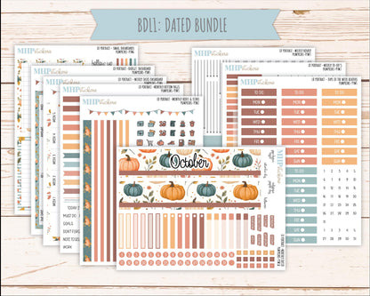 OCTOBER 2025 Stickers for Laurel Denise Portrait Planners. "Pumpkins || PT