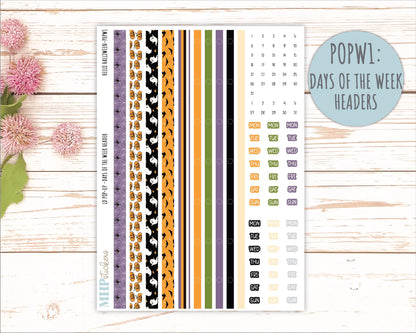 October 2025 Stickers for Laurel Denise POP-UP Planner. "Hello Halloween" || POP