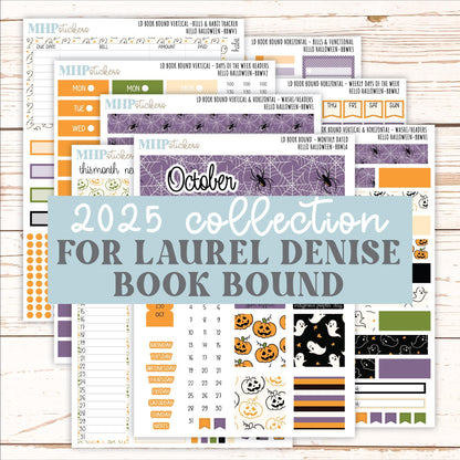 OCTOBER 2025 Stickers for Laurel Denise Book Bound Planner (Amanda's Collab). "Hello Halloween" || BB