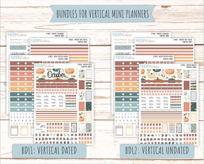 OCTOBER 2025 Stickers for MINI Horizontal & Vertical Laurel Denise Planners. "Pumpkins" || MN