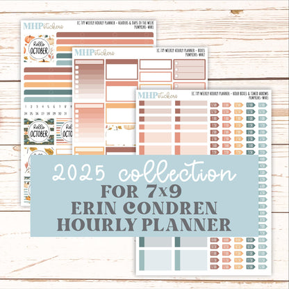 OCTOBER Weekly Hourly Planning Kits for 7x9 Erin Condren Planners. "Pumpkins" || ECWHR