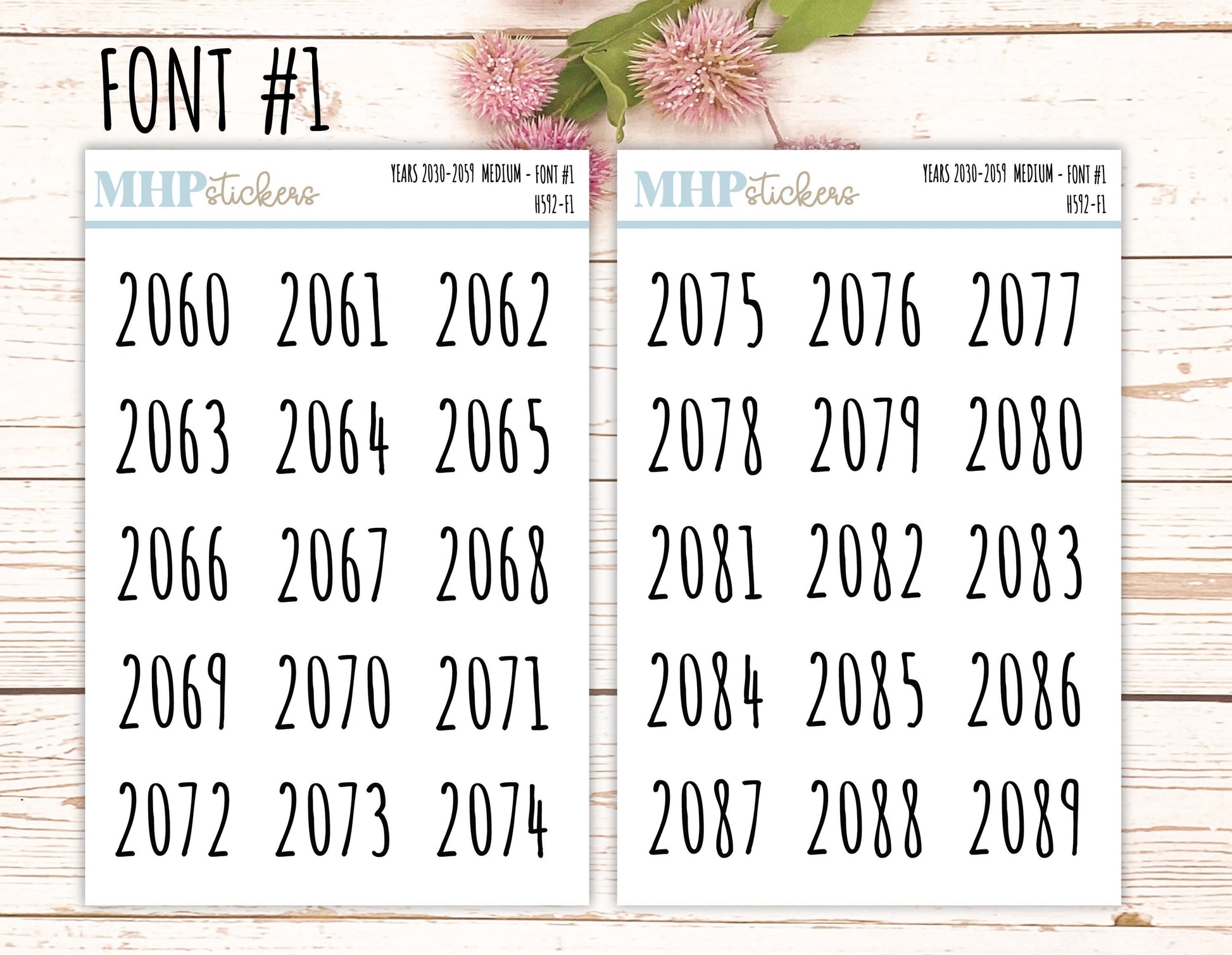 2060 - 2089 Years Stickers Size Medium. Timeline Stickers. || H592