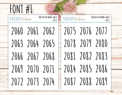 2060 - 2089 Years Stickers Size Medium. Timeline Stickers. || H592