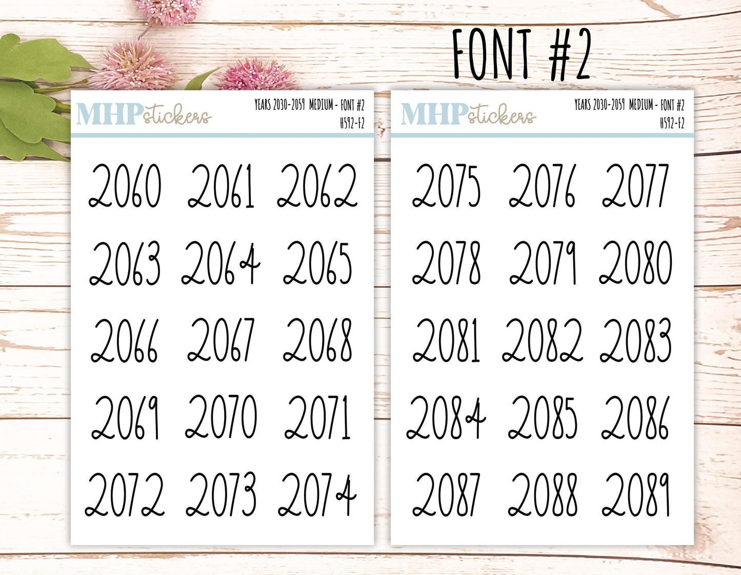2060 - 2089 Years Stickers Size Medium. Timeline Stickers. || H592