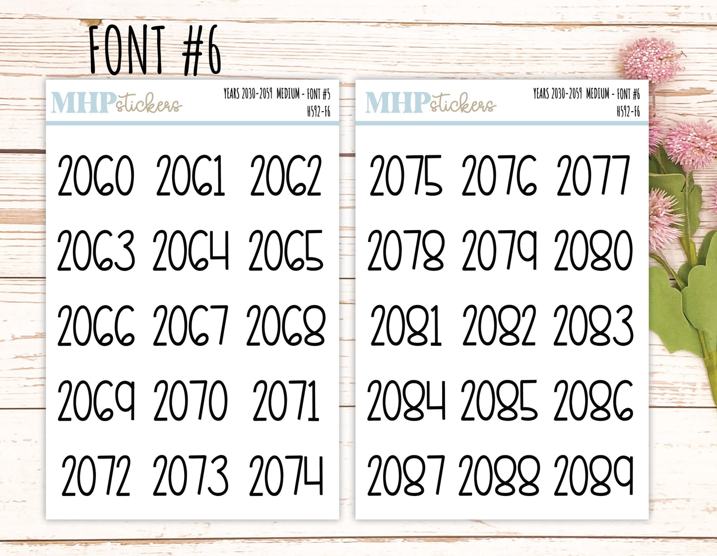 2060 - 2089 Years Stickers Size Medium. Timeline Stickers. || H592