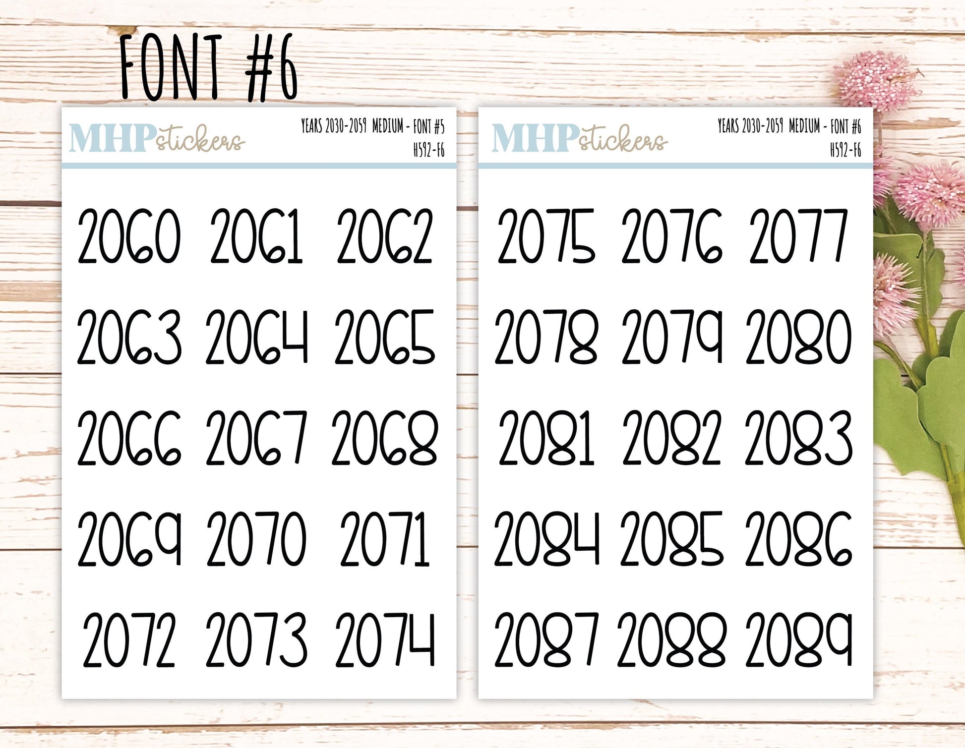 2060 - 2089 Years Stickers Size Medium. Timeline Stickers. || H592