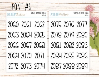 2060 - 2089 Years Stickers Size Medium. Timeline Stickers. || H592