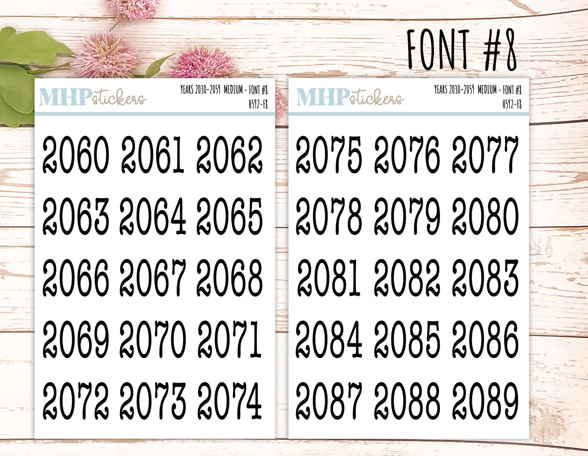 2060 - 2089 Years Stickers Size Medium. Timeline Stickers. || H592