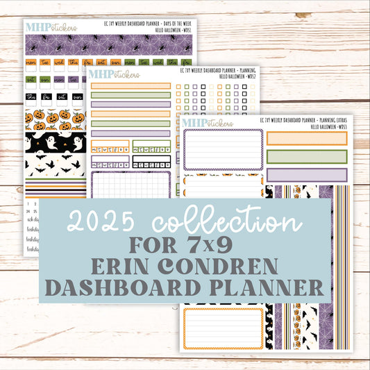 OCTOBER Weekly Dashboard Kit for 7x9 Erin Condren Planners. "Hello Halloween" || ECWDS