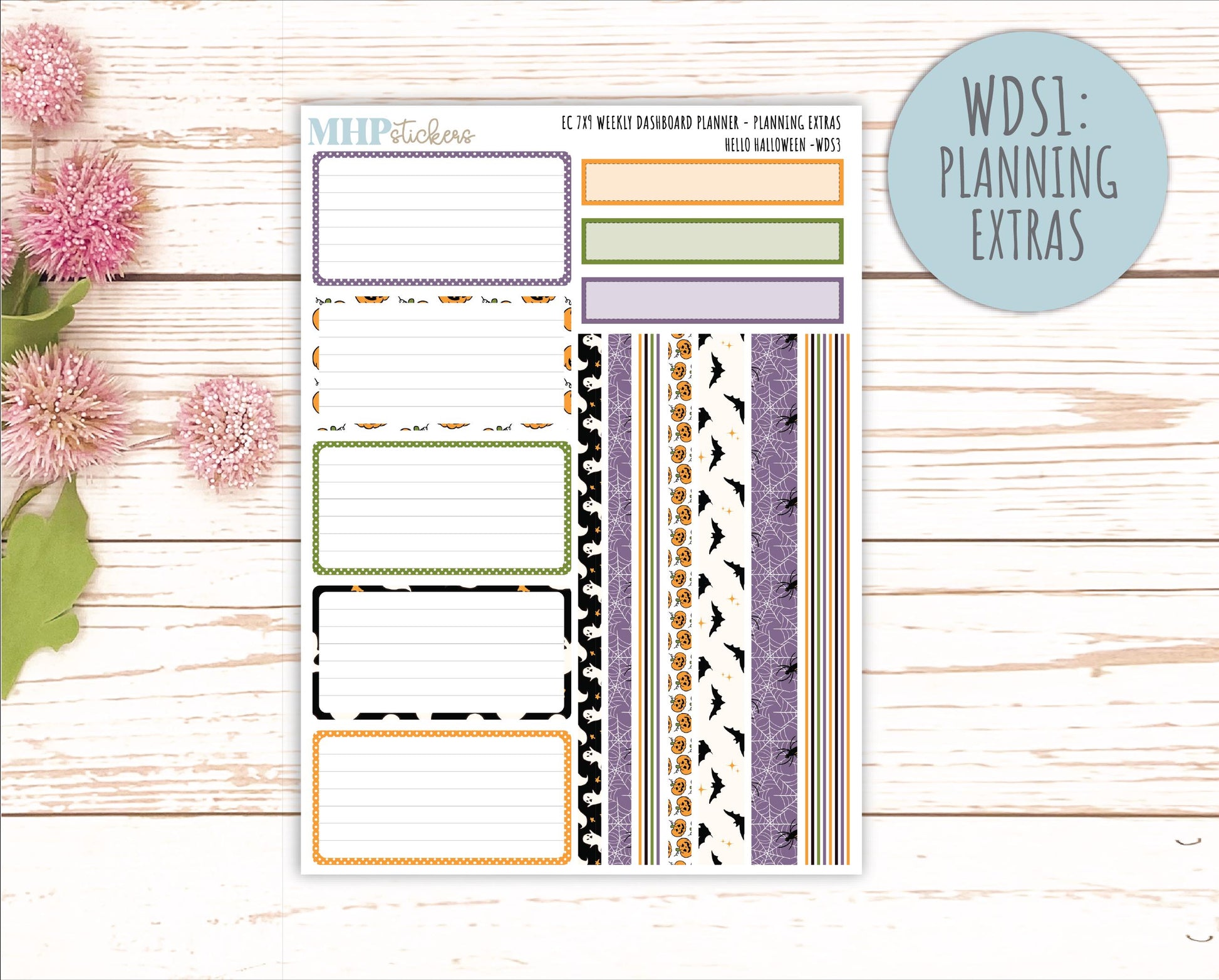 OCTOBER Weekly Dashboard Kit for 7x9 Erin Condren Planners. "Hello Halloween" || ECWDS