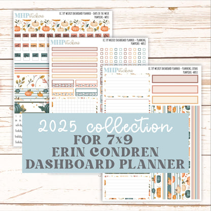 OCTOBER Weekly Dashboard Kit for 7x9 Erin Condren Planners. "Pumpkins" || ECWDS