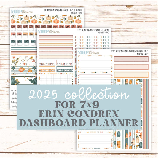 OCTOBER Weekly Dashboard Kit for 7x9 Erin Condren Planners. "Pumpkins" || ECWDS