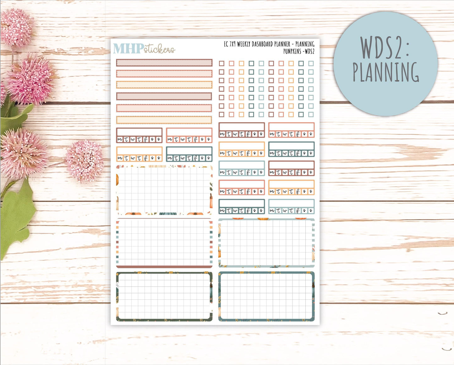 OCTOBER Weekly Dashboard Kit for 7x9 Erin Condren Planners. "Pumpkins" || ECWDS