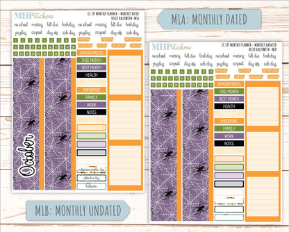 OCTOBER MONTHLY Kit for 7x9 Erin Condren Planners. 2025 Collection "Hello Halloween" || ECM