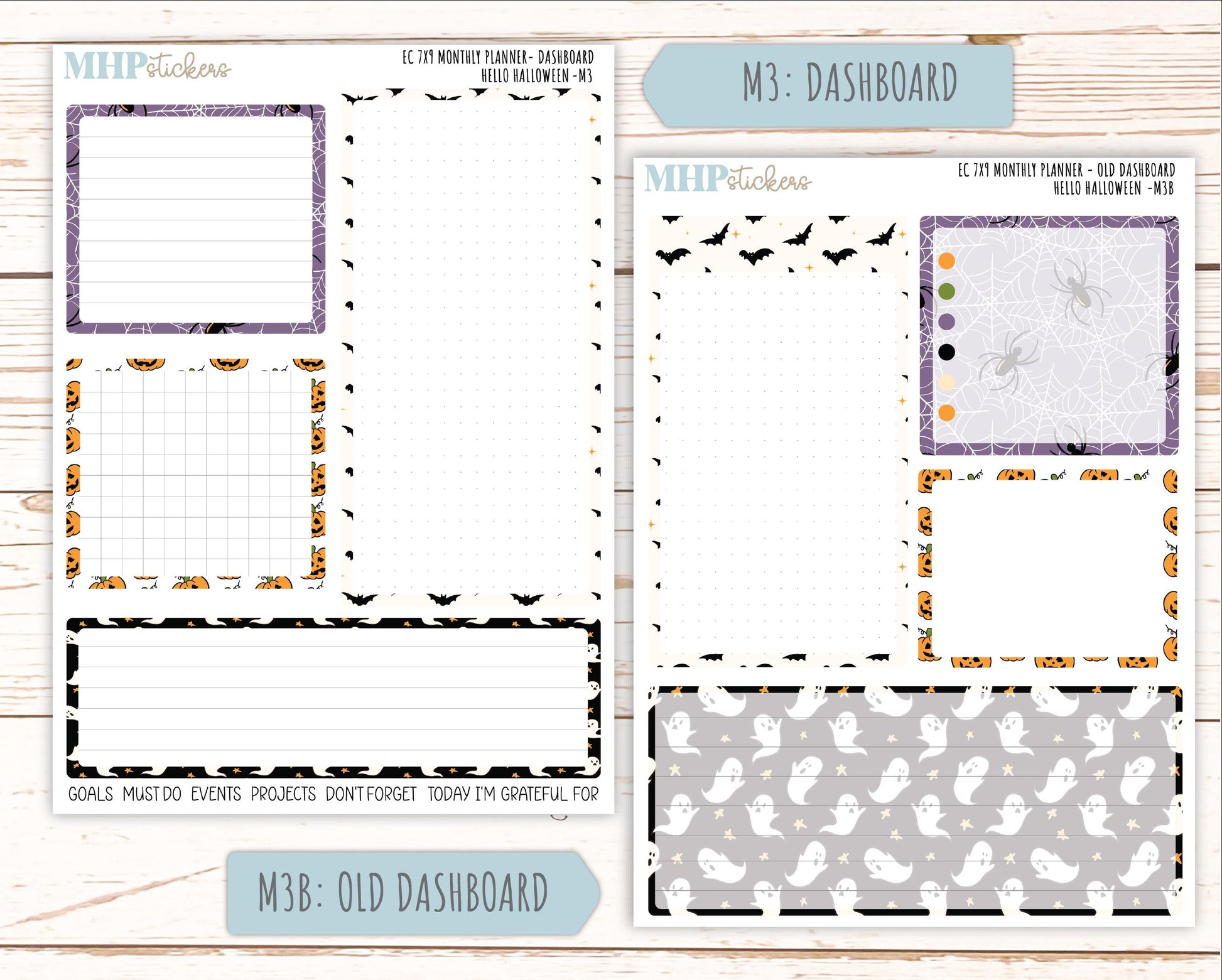 OCTOBER MONTHLY Kit for 7x9 Erin Condren Planners. 2025 Collection "Hello Halloween" || ECM