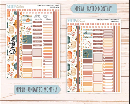 OCTOBER 2025 Stickers for LD Mini 4-Column Planner (Formerly Mini Project Planner) "Pumpkins" || MPP