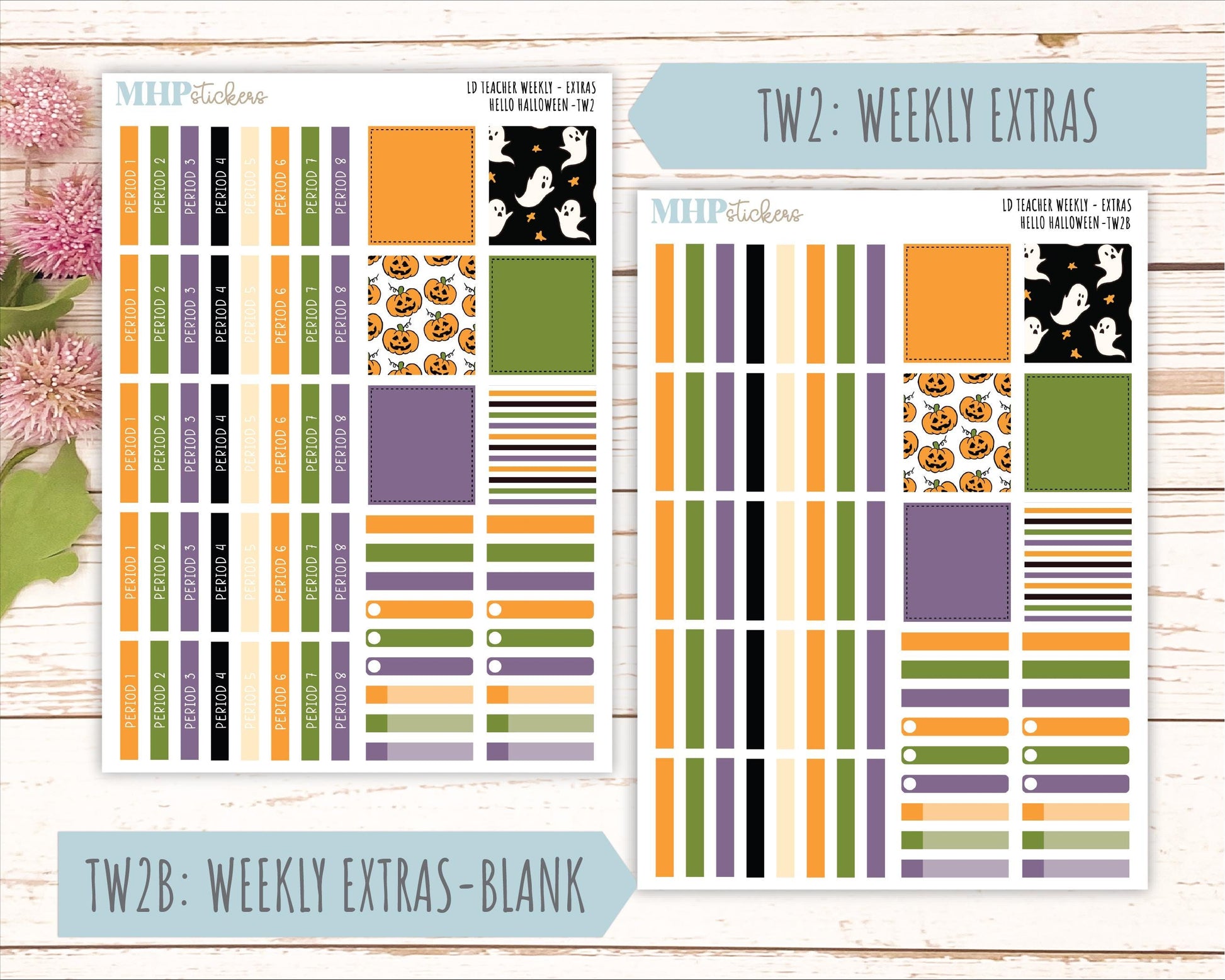 OCTOBER Stickers for Laurel Denise Teacher Planners. "Hello Halloween" || TC