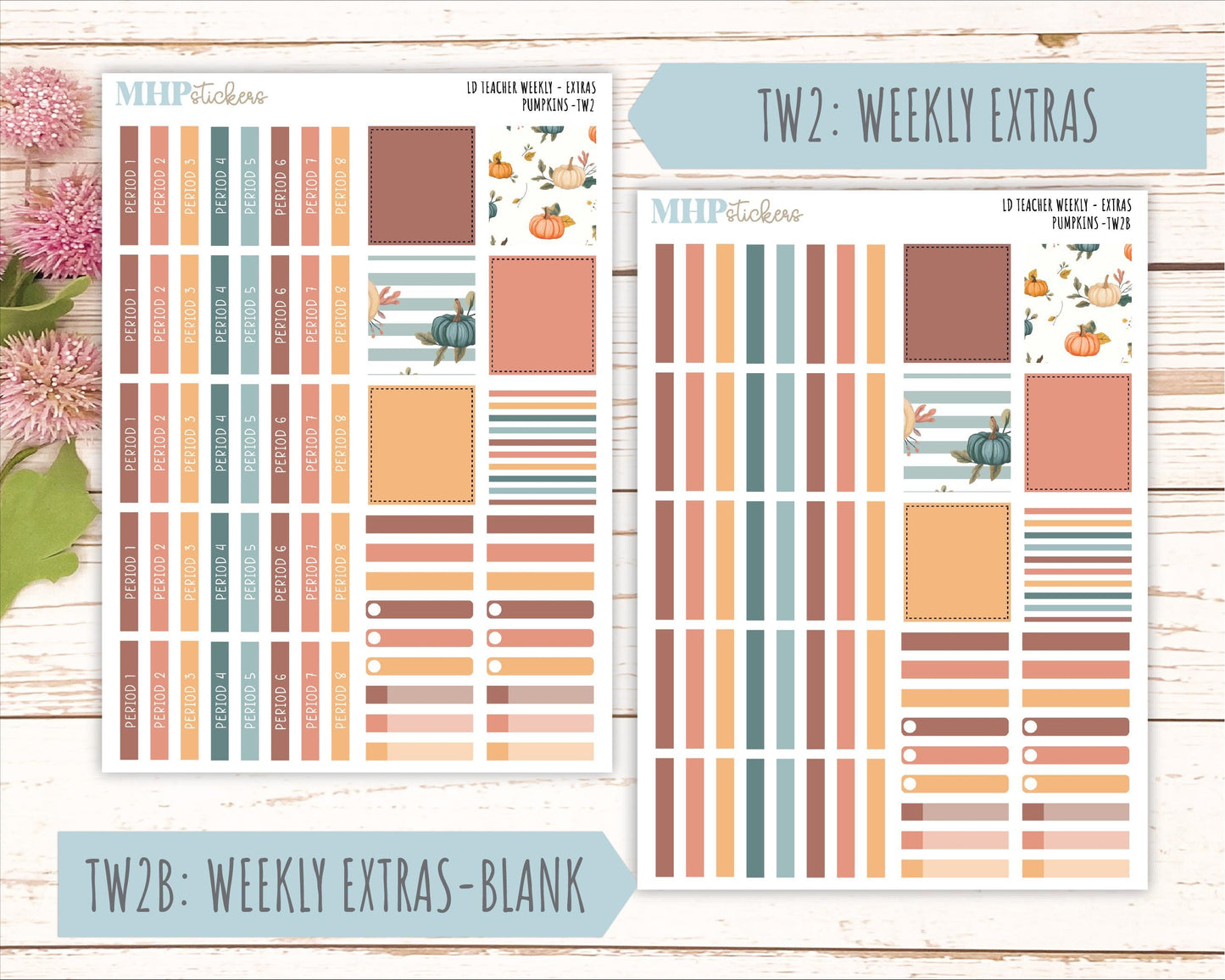OCTOBER Stickers for Laurel Denise Teacher Planners. "Pumpkins" || TC