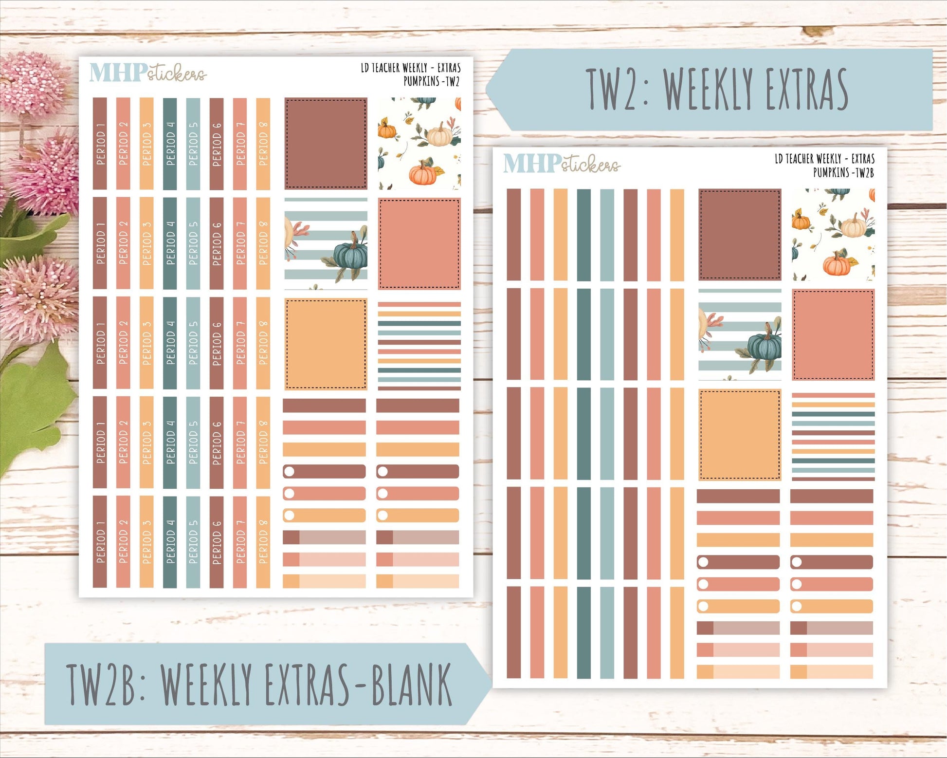 OCTOBER Stickers for Laurel Denise Teacher Planners. "Pumpkins" || TC