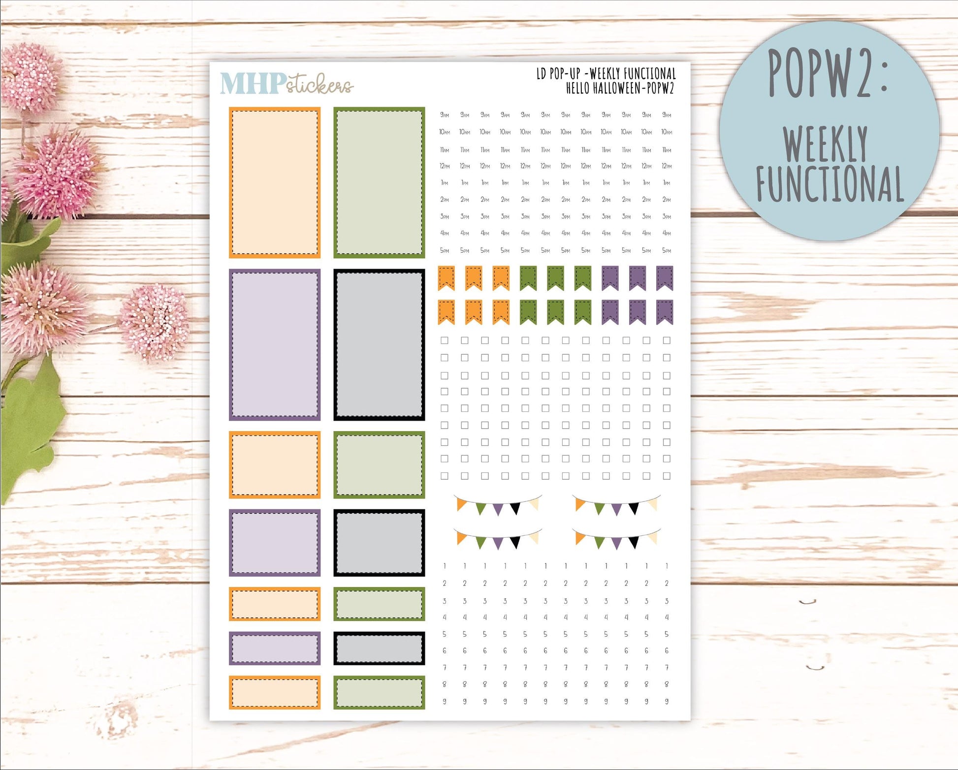 October 2025 Stickers for Laurel Denise POP-UP Planner. "Hello Halloween" || POP
