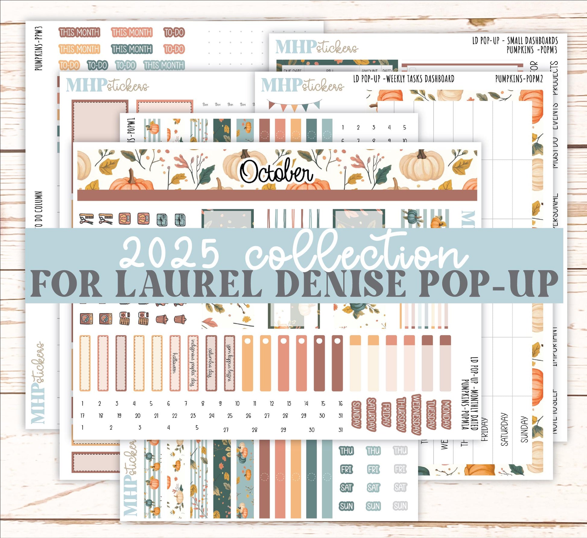 October 2025 Stickers for Laurel Denise POP-UP Planner. "Pumpkins" || POP