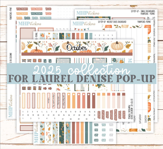 October 2025 Stickers for Laurel Denise POP-UP Planner. "Pumpkins" || POP