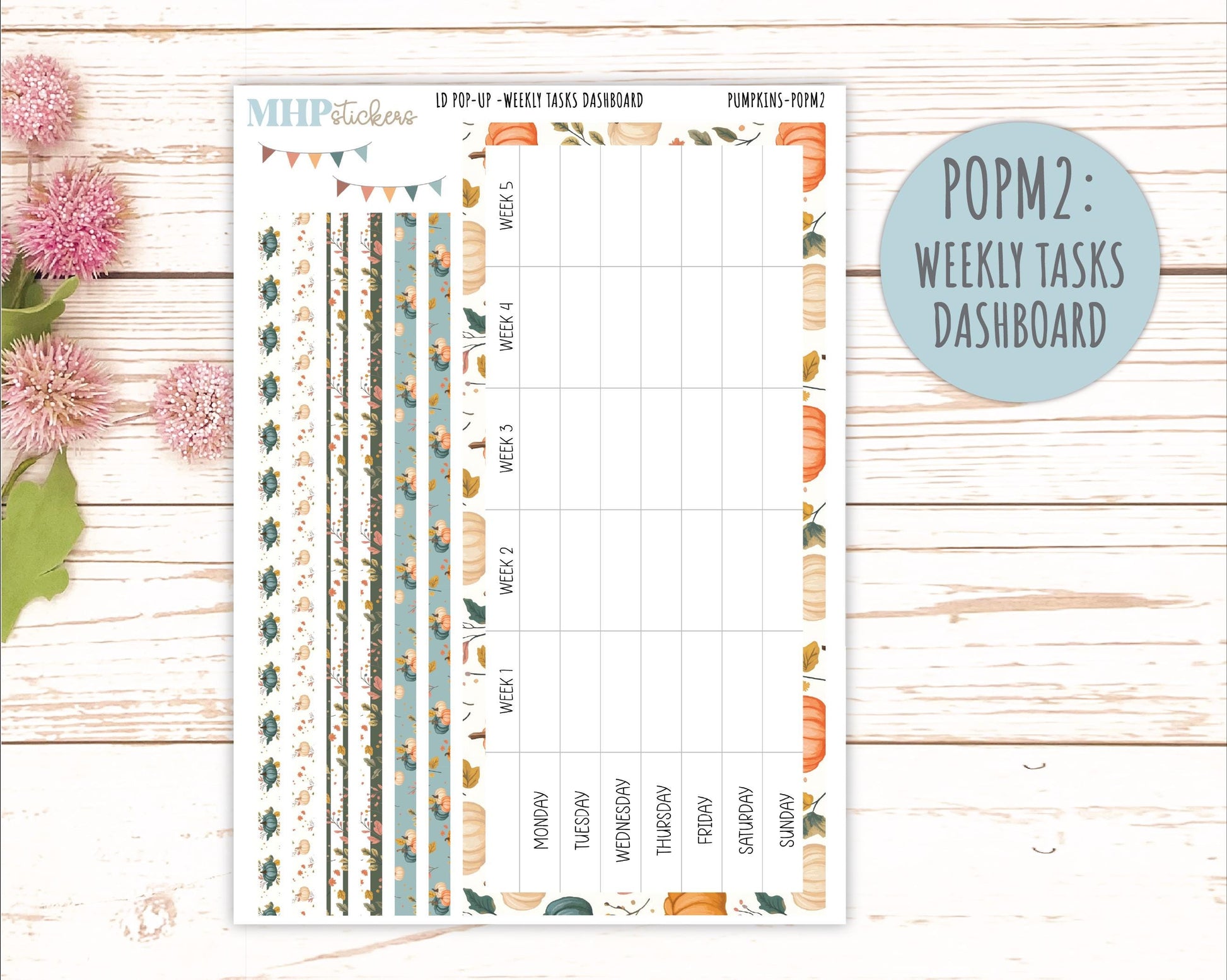 October 2025 Stickers for Laurel Denise POP-UP Planner. "Pumpkins" || POP