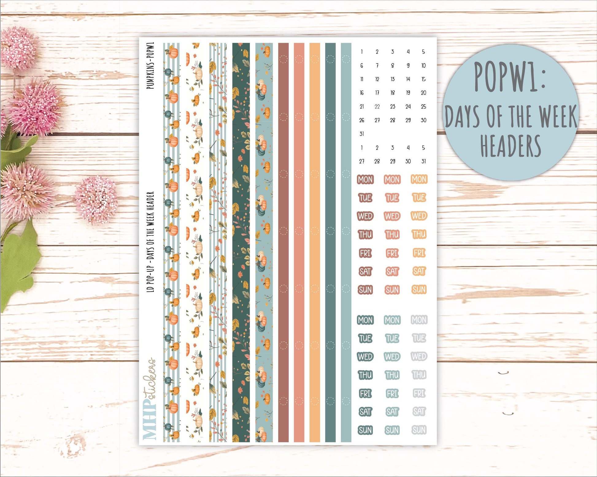 October 2025 Stickers for Laurel Denise POP-UP Planner. "Pumpkins" || POP