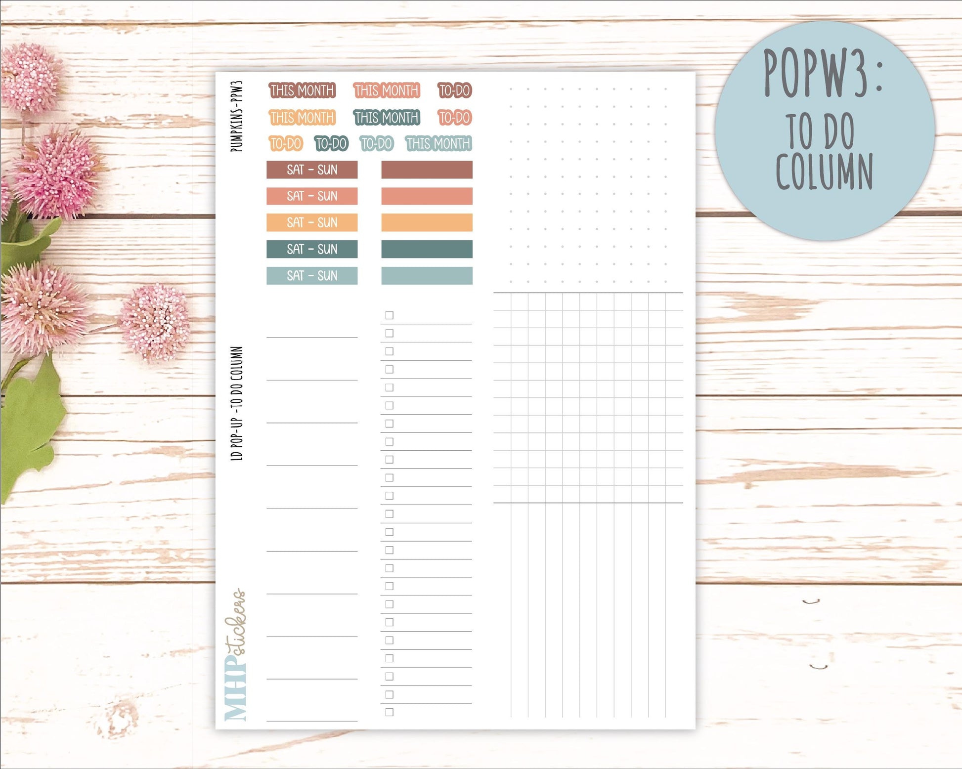 October 2025 Stickers for Laurel Denise POP-UP Planner. "Pumpkins" || POP