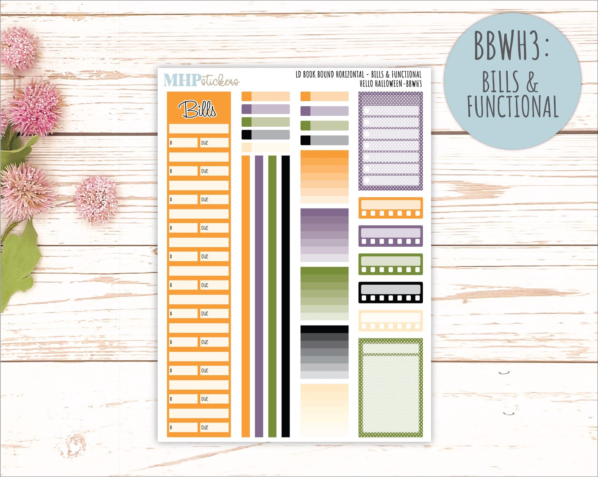OCTOBER 2025 Stickers for Laurel Denise Book Bound Planner (Amanda's Collab). "Hello Halloween" || BB