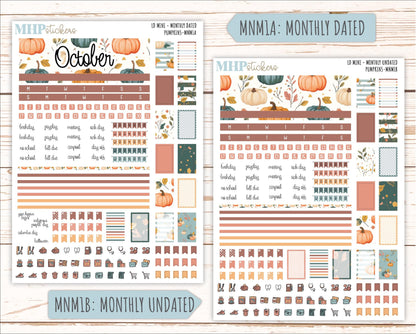 OCTOBER 2025 Stickers for MINI Horizontal & Vertical Laurel Denise Planners. "Pumpkins" || MN