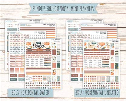 OCTOBER 2025 Stickers for MINI Horizontal & Vertical Laurel Denise Planners. "Pumpkins" || MN