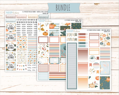 OCTOBER Weekly Vertical Kits for 7x9 Erin Condren Planners. "Pumpkins" || ECWV