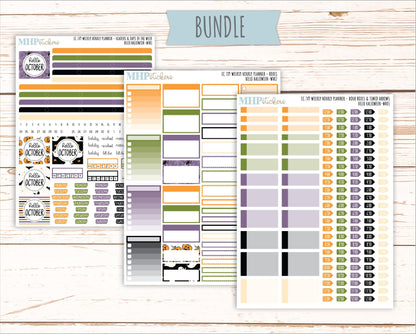 OCTOBER Weekly Hourly Planning Kits for 7x9 Erin Condren Planners. "Hello Halloween" || ECWHR