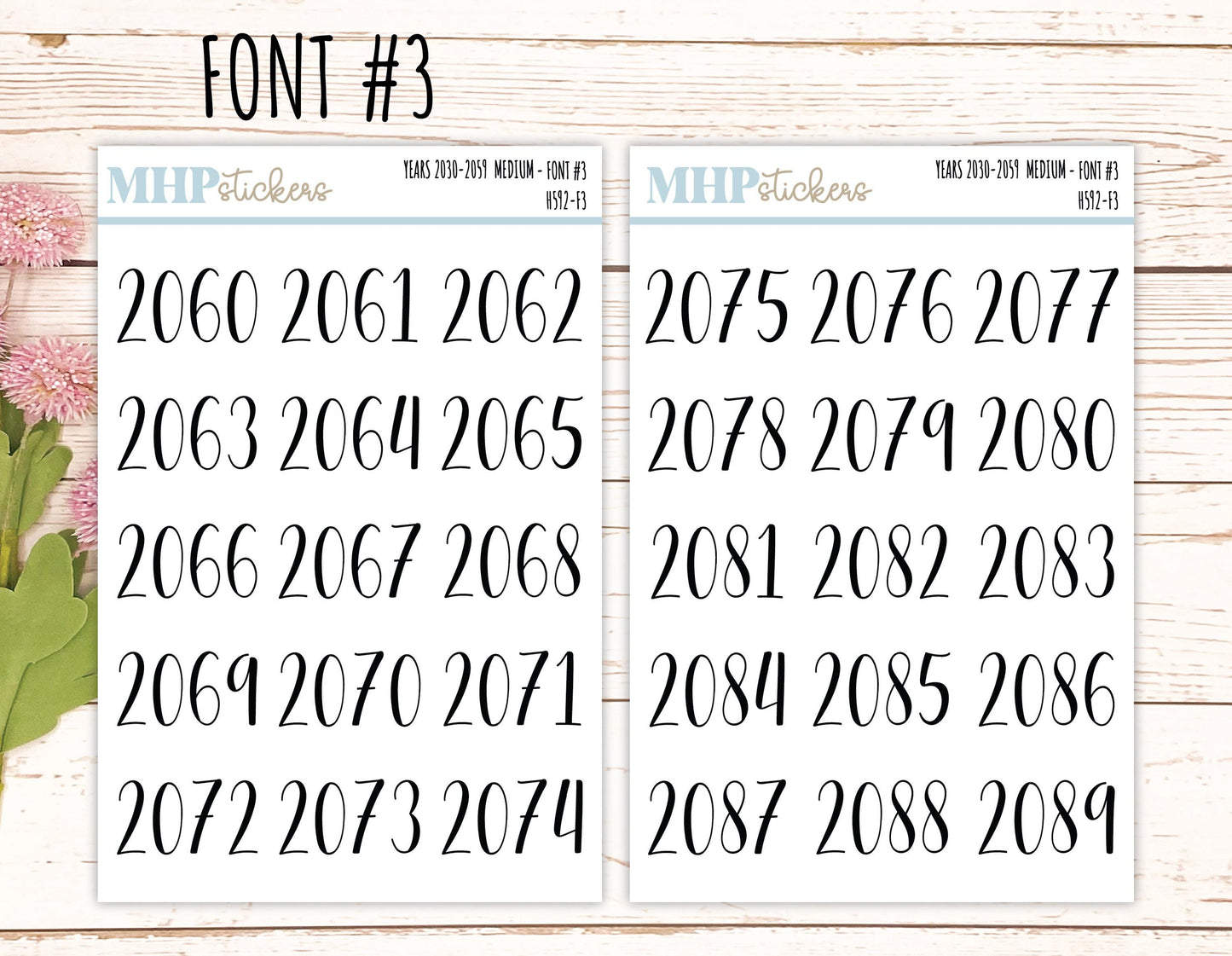 2060 - 2089 Years Stickers Size Medium. Timeline Stickers. || H592