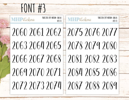 2060 - 2089 Years Stickers Size Medium. Timeline Stickers. || H592