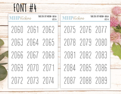 2060 - 2089 Years Stickers Size Medium. Timeline Stickers. || H592