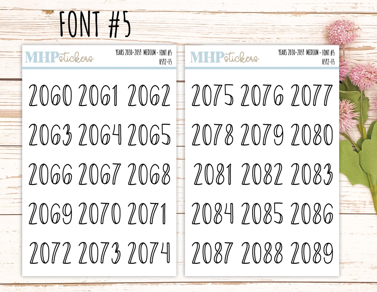 2060 - 2089 Years Stickers Size Medium. Timeline Stickers. || H592